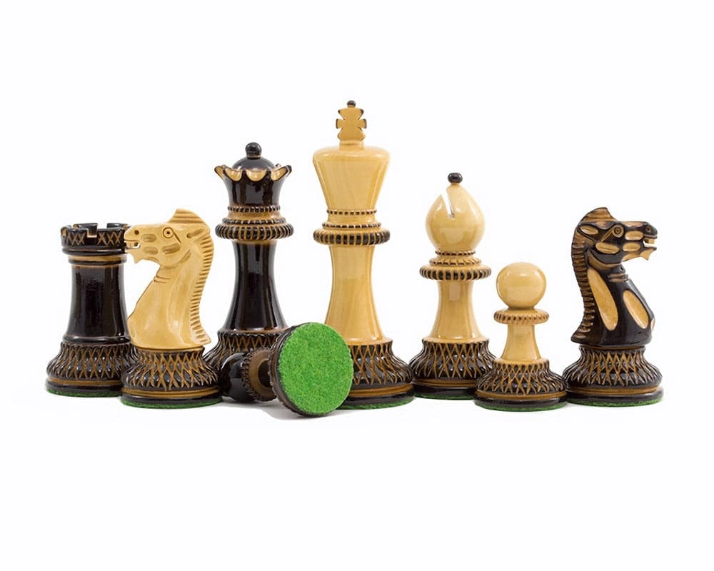 Verbrannte Parker-Schachfiguren 10 cm