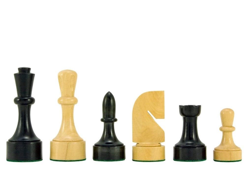 Zeitgenössische Serie ebonisierte Schachfiguren 10 cm