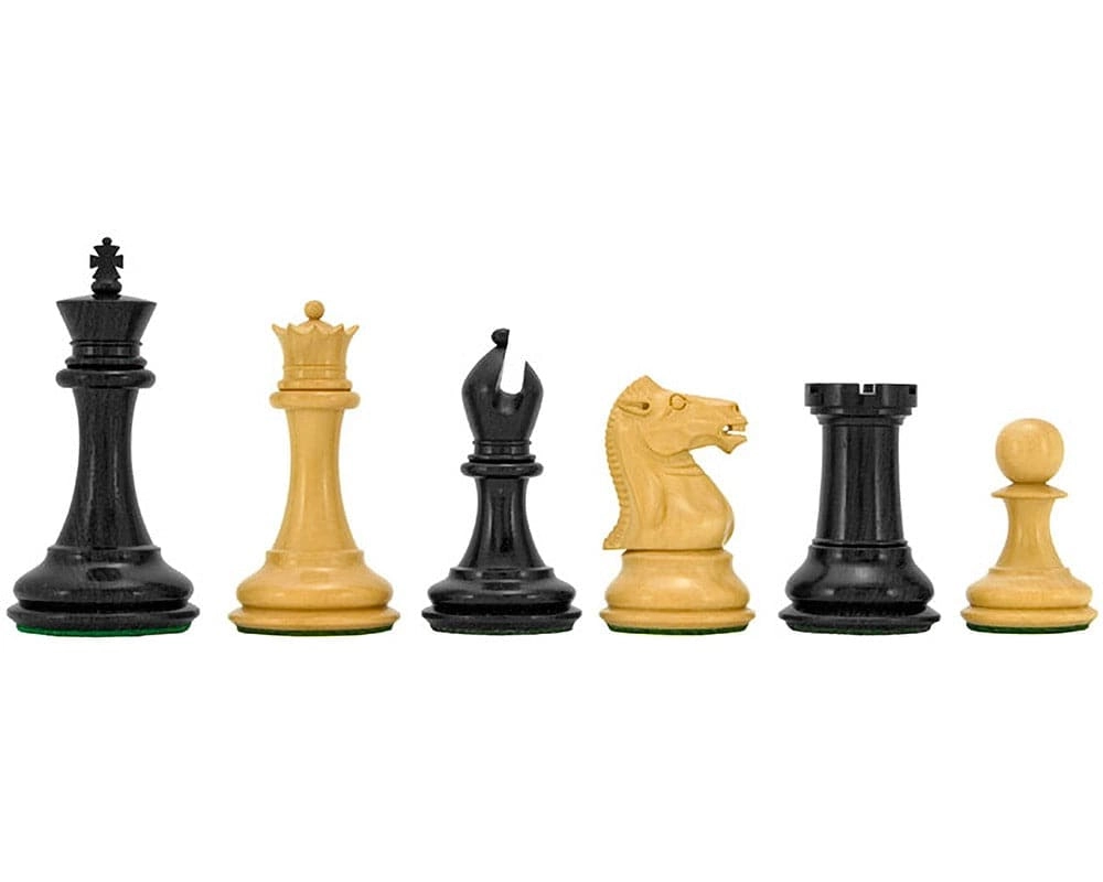 Souveräne Serie Ebenholz und Buchsbaum Schachfiguren 8 cm