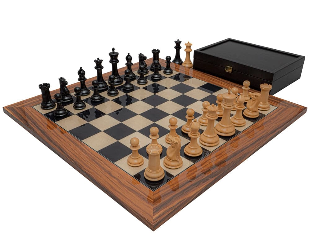 Das 1849er Reproduktion Staunton Ebenholz und Palisander Luxus-Schachset