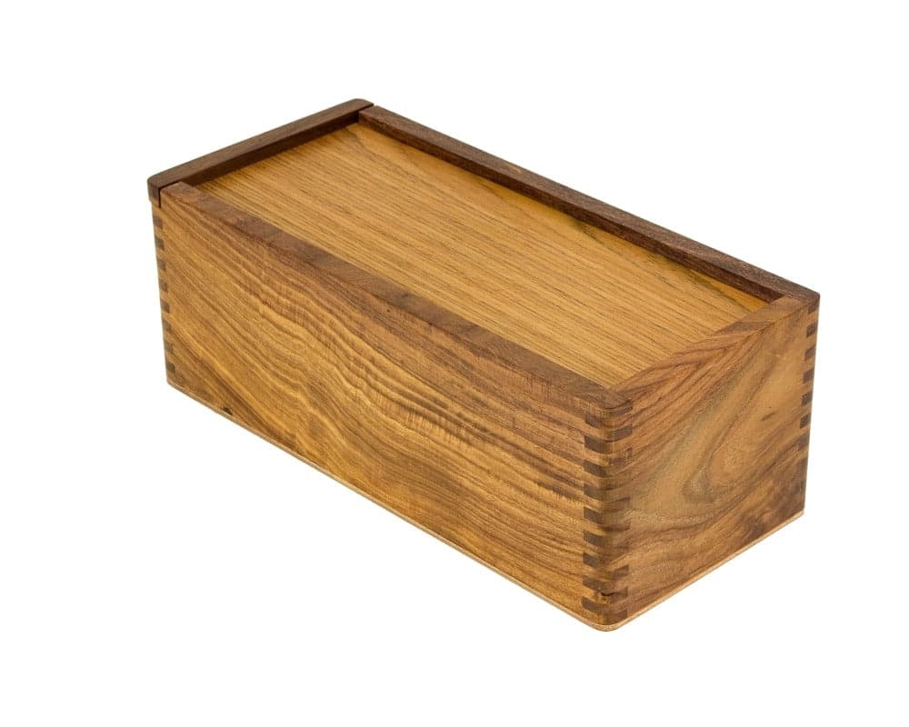 28 cm Schachfiguren-Schrank aus Sheesham mit Schiebedeckel