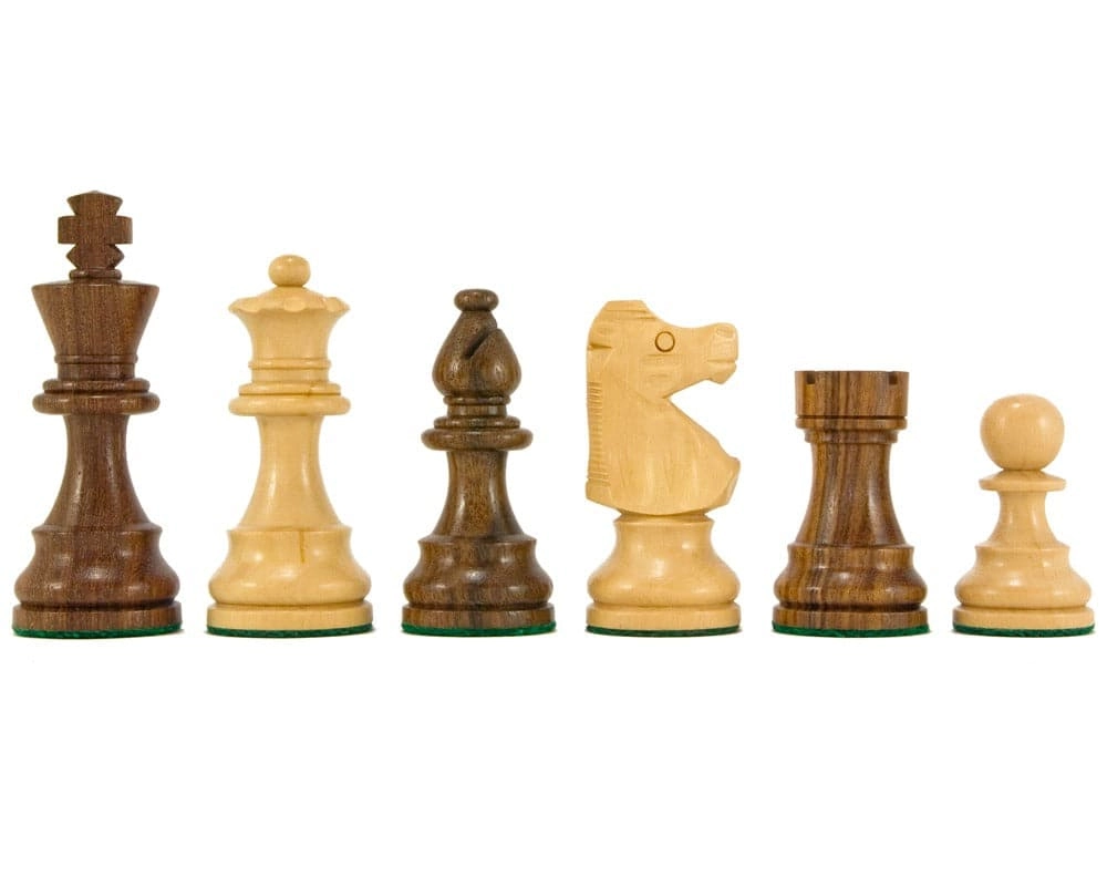 Französische Springer Serie Goldene Rosenholz Schachfiguren 8 cm