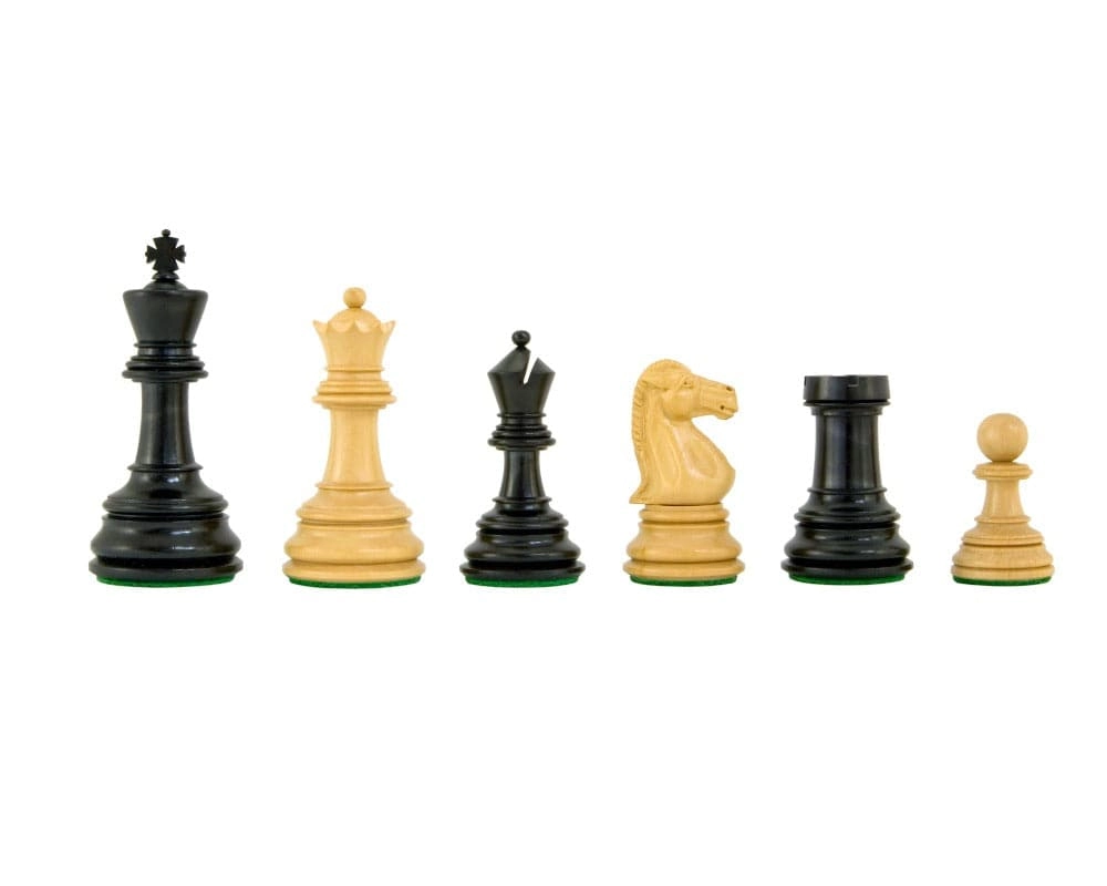 Cheltenham Serie Ebenholz und Buchsbaum Schachfiguren 10 cm