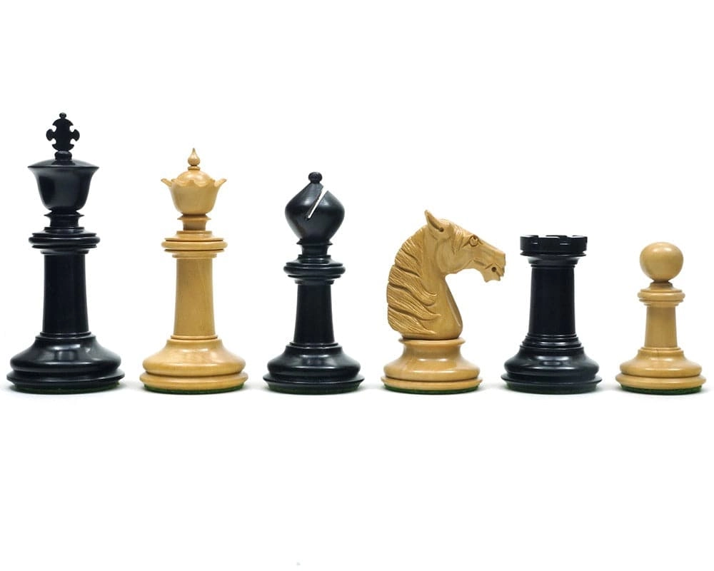 Traditionelle Staunton-Schachfiguren aus Ebenholz, 10 cm