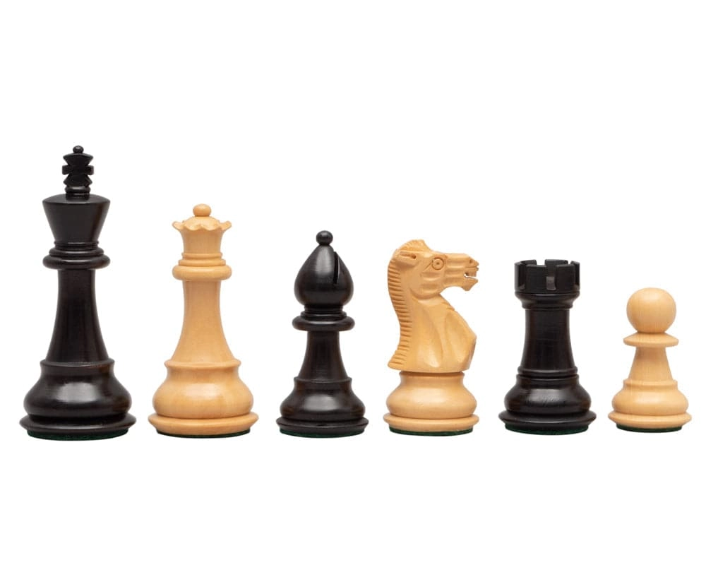 9 cm klassische Staunton-Schachfiguren aus ebonisiertem Holz