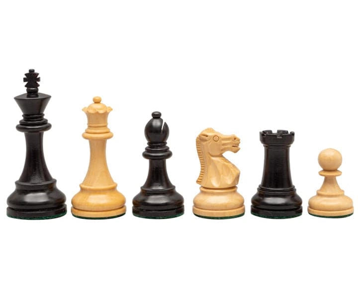 Britische ebonisierte Schachfiguren 9 cm