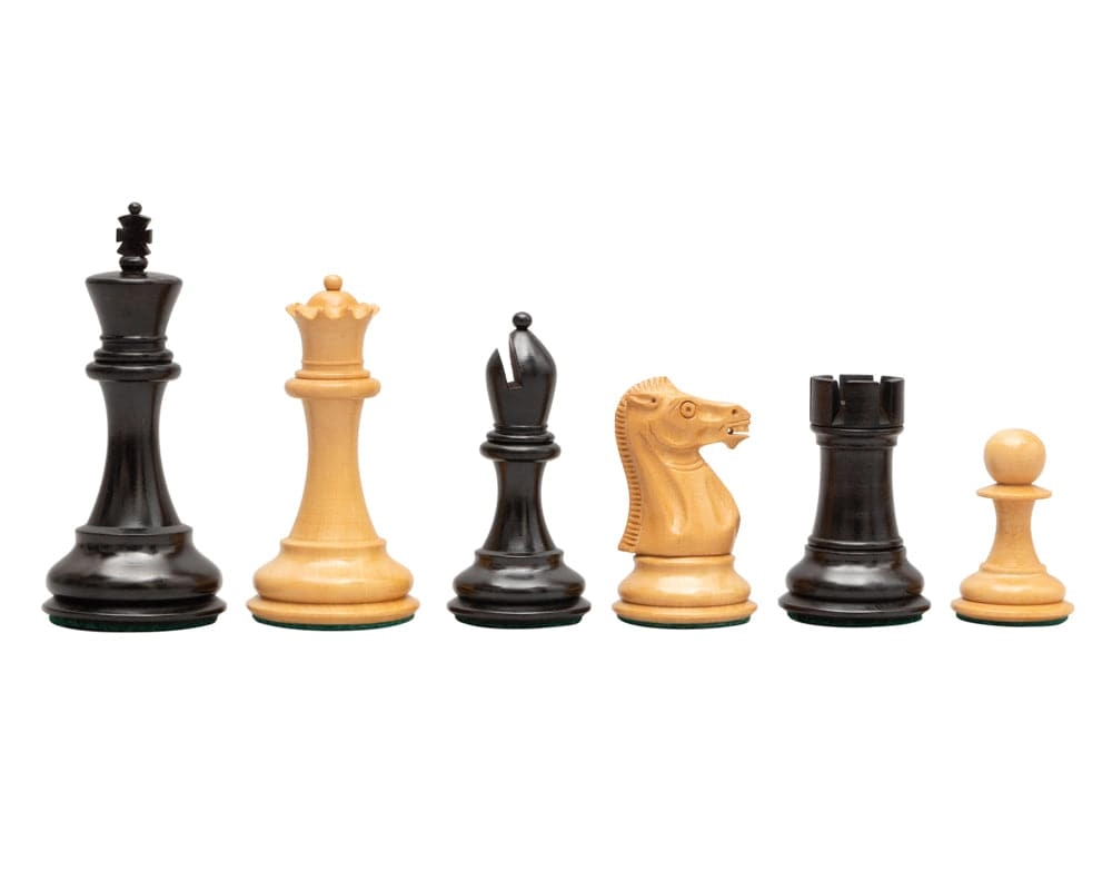 Die Abingdon 9 cm schwarz gebeizten Schachfiguren
