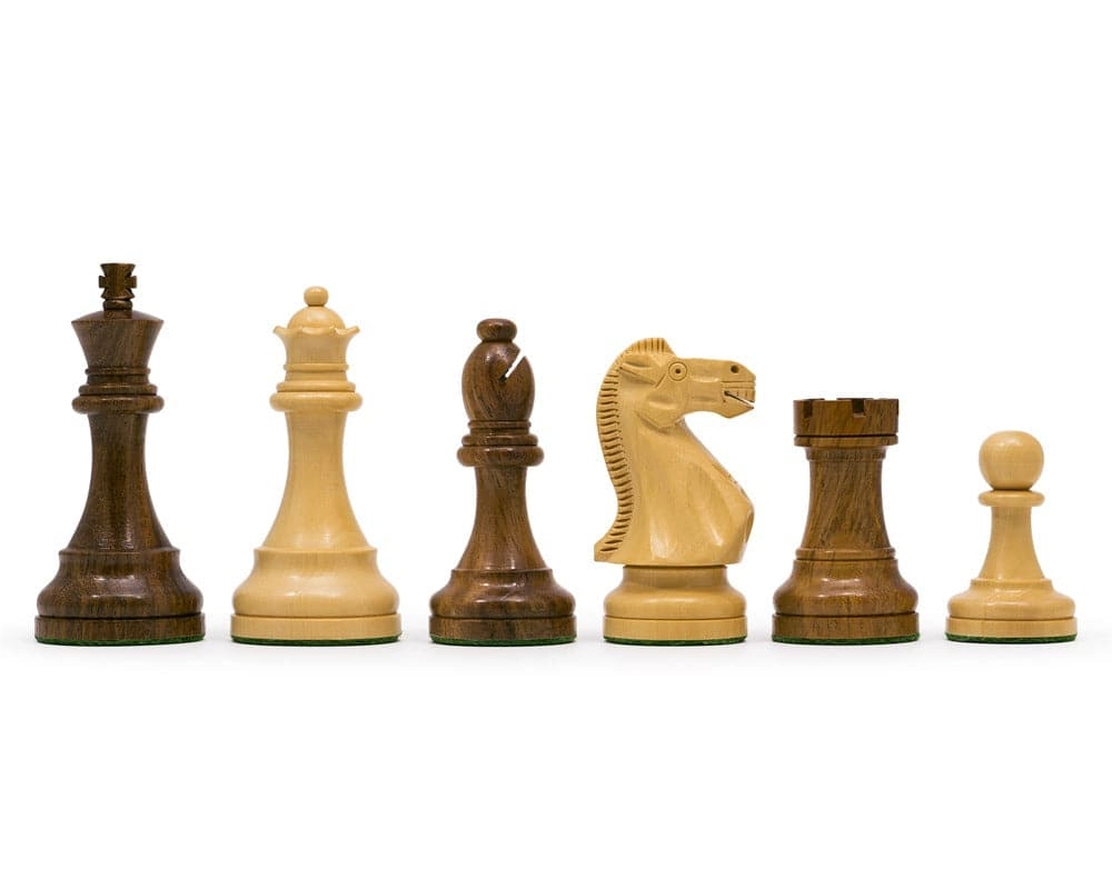 Staunton-Schachfiguren des Broadbase Clubs aus Teakholz, 10 cm