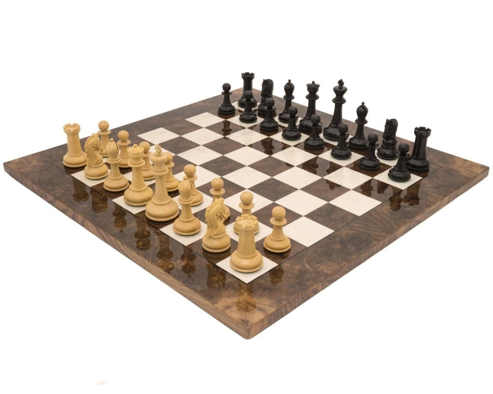 Das Monarch Ebenholz und Walnuss Großes Luxus-Schachset