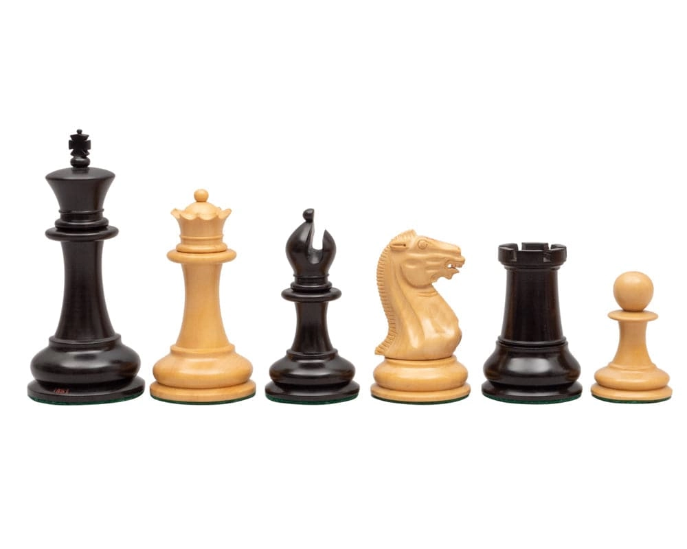 Reproduktion der Staunton-Schachfiguren aus Ebenholz von 1851, 11 cm
