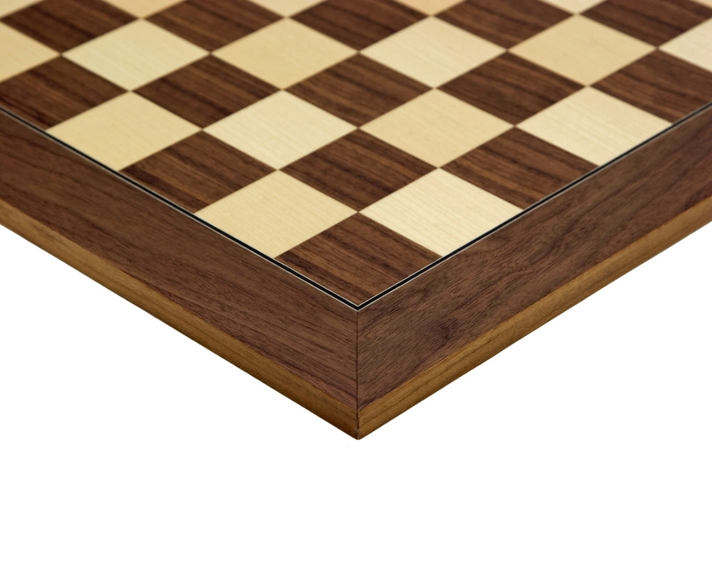 50 cm Walnuss- und Ahorn-Deluxe-Schachbrett