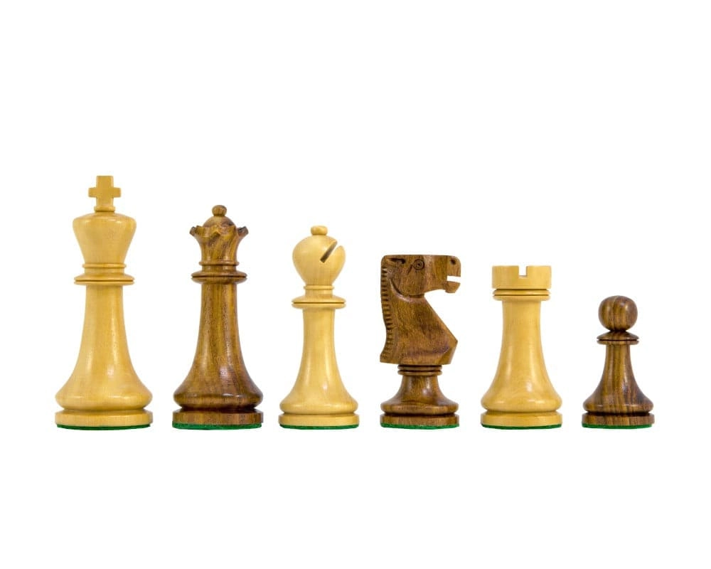 Pioneer Schachfiguren aus Goldenem Rosenholz 10 cm