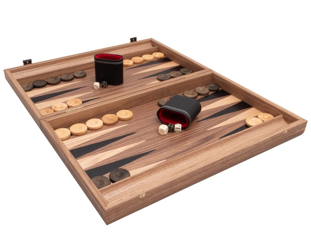 Turnier Walnuss- & Ahorn-Backgammon-Set Premium Edition