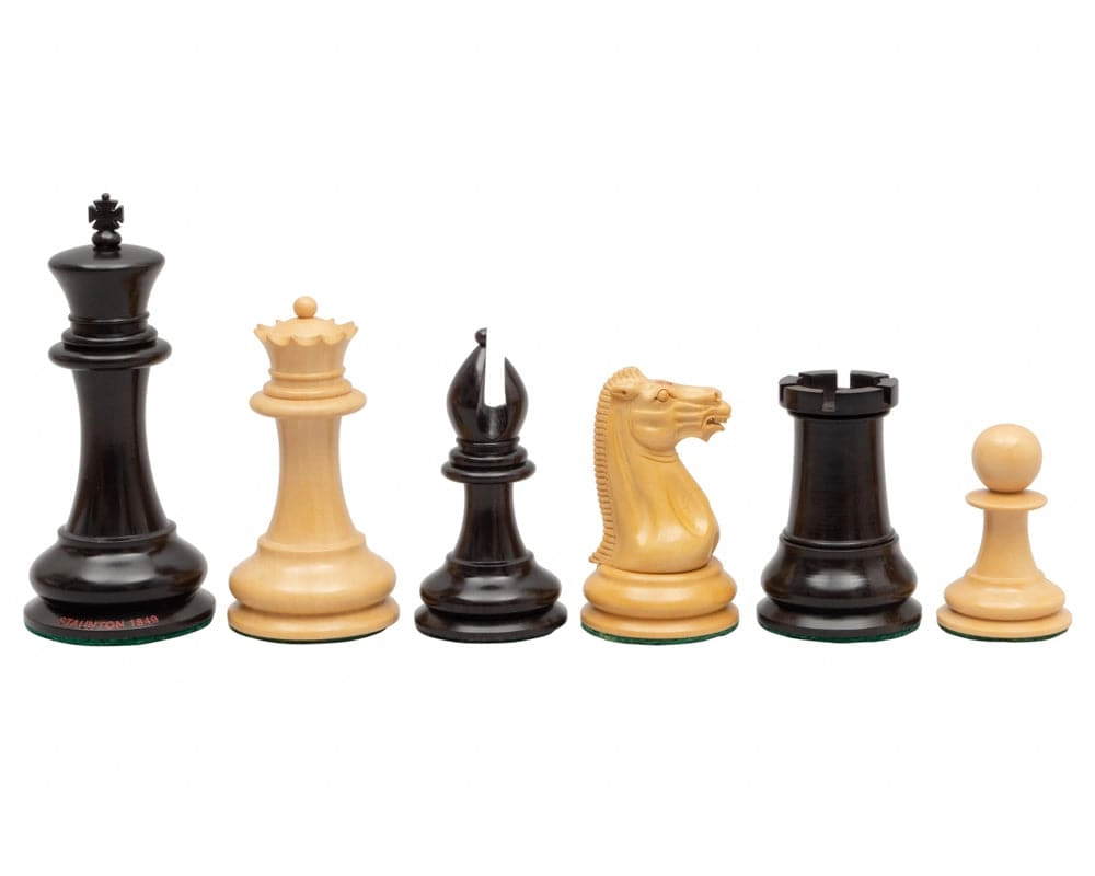Original Staunton 1849 Ebenholz-Schachfiguren 11 cm