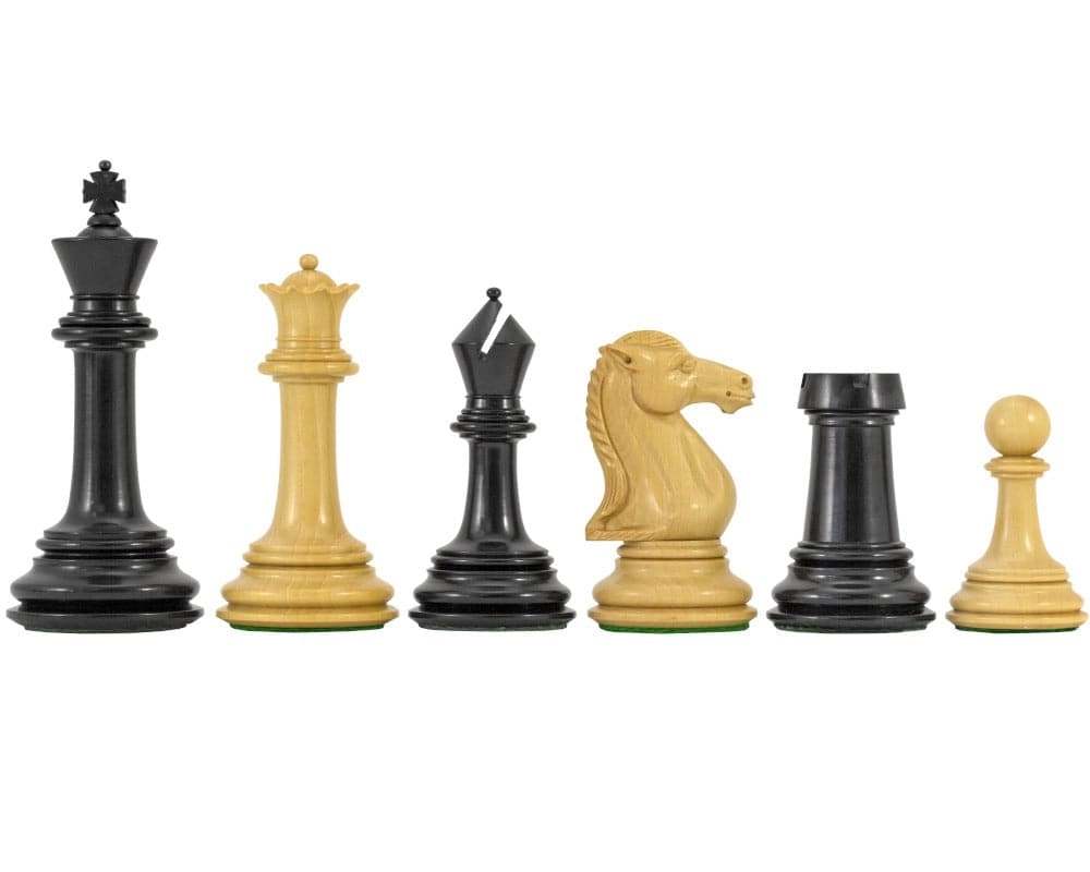Parthenon Serie Ebenholz und Buchsbaum Schachfiguren 11 cm