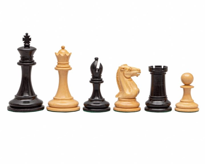 Die Rochester-Schachfiguren aus Ebenholz, 10 cm