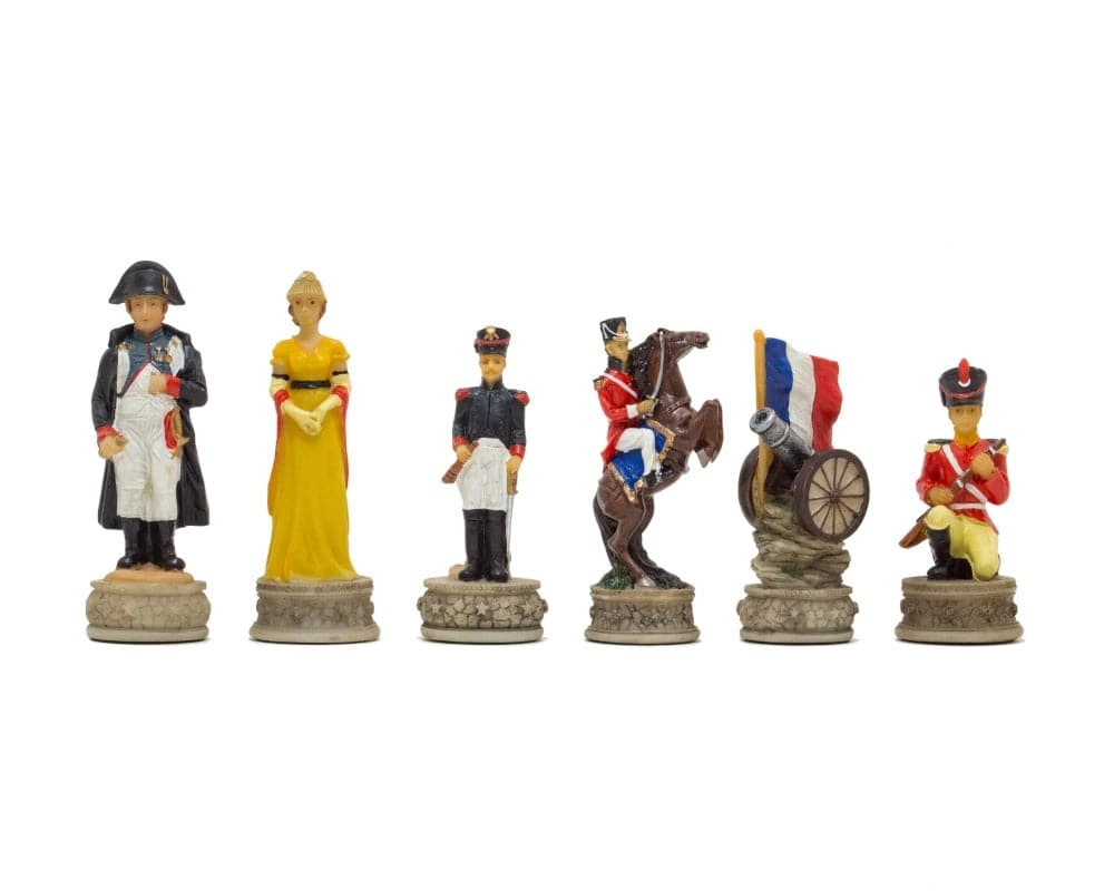 Handbemalte Schachfiguren zum Thema Schlacht von Waterloo von Italfama.