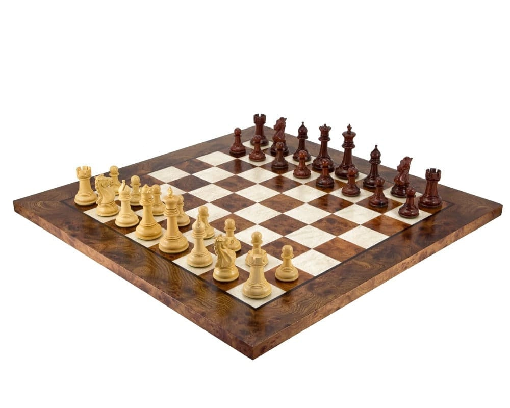 Madrid Luxus-Schachset aus Rosenholz und Briarholz