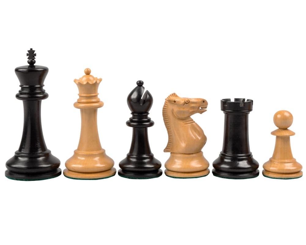 Reproduktion Staunton Ebenholz-Schachfiguren Modell 1869 10 cm
