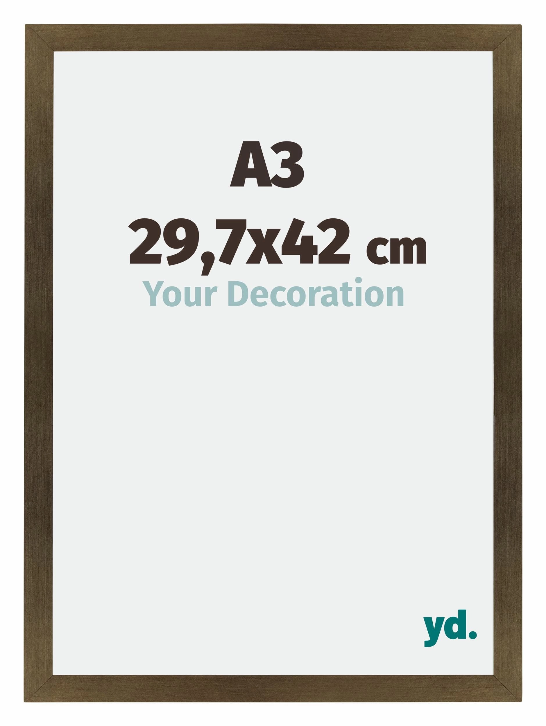 Bilderrahmen A3 - 29,7x42 cm - DIN A3 Bronze Dekor - MDF - Mura