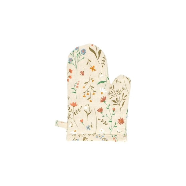 Kinder-ofenhandschuh, gots bio-baumwolle, feldblumen