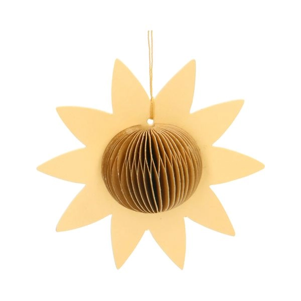 Anhänger, sonenblume, wabenpapier, gelb
