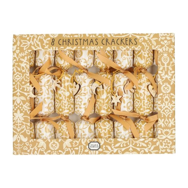 Christmas cracker, ocker, papier, 8 stück