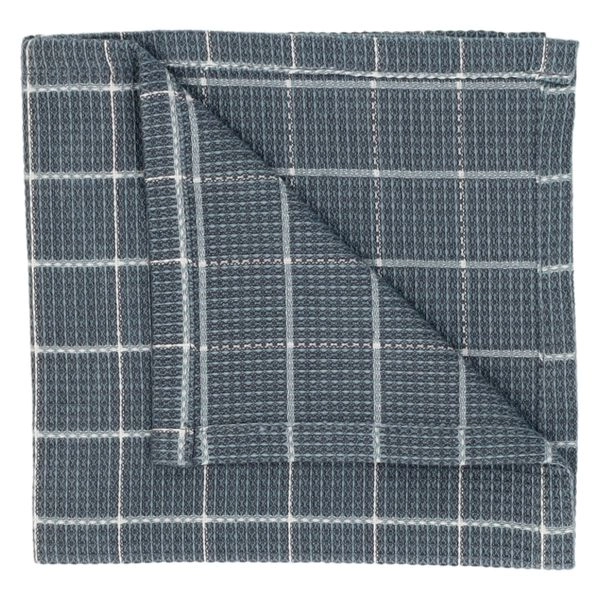Spültuch, bio-baumwolle, jeansblau kariert