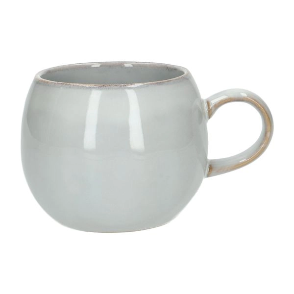 Becher mit henkel, reactive glasur, steingut, grau, ø 12 cm