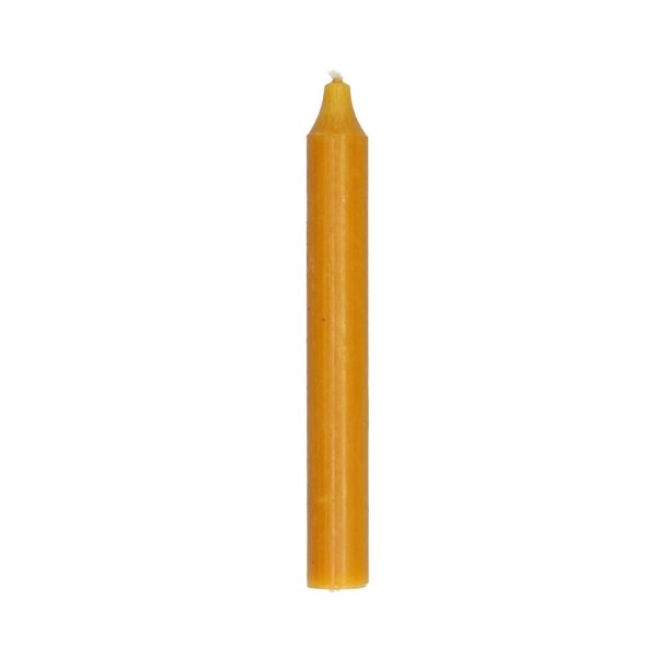 Tafelkerze, ockergelb, 18 cm