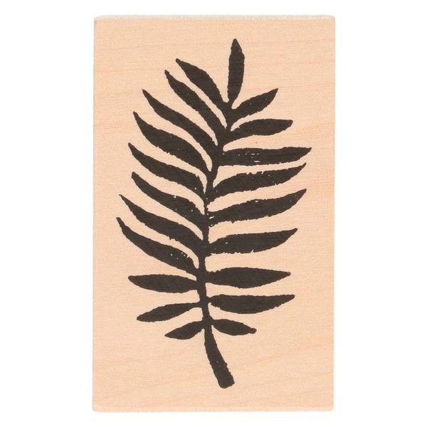 Stempel, birkenholz, farn, 7 x 4,3 cm