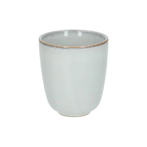 Becher reactive glasur, steingut, grau