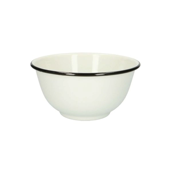Schale, emaille, schwarz/weiß, ø 17 cm