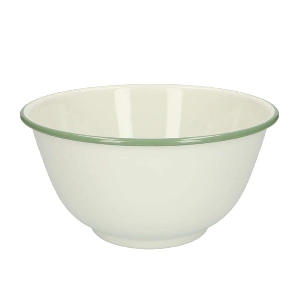 Schale, emaille, graugrün/weiß, ø 21 cm