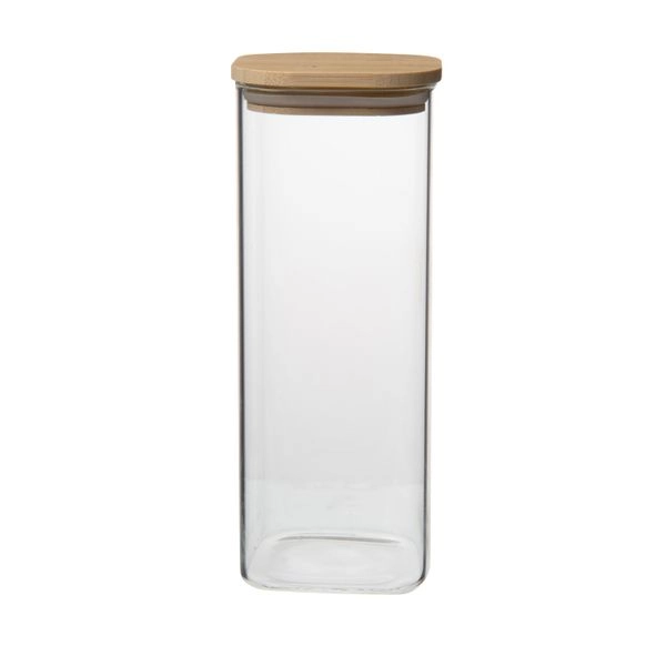 Vorratsglas quadratisch mit bambusdeckel, 980 ml