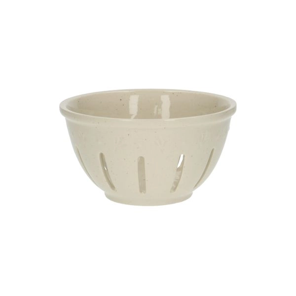 Abtropfschale obst, steingut, beige, sprenkel, ø 14 cm