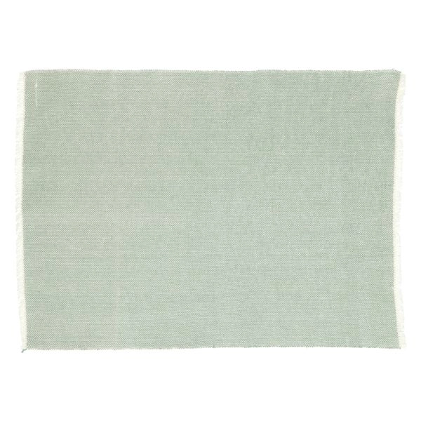 Tischset fransen,bio-baumwolle (gots), grüngrau, 35 x 50 cm