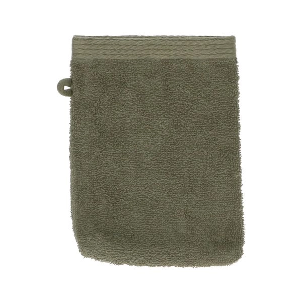 Waschlappen, recycelte baumwolle, olivgrün, 15 x 21 cm