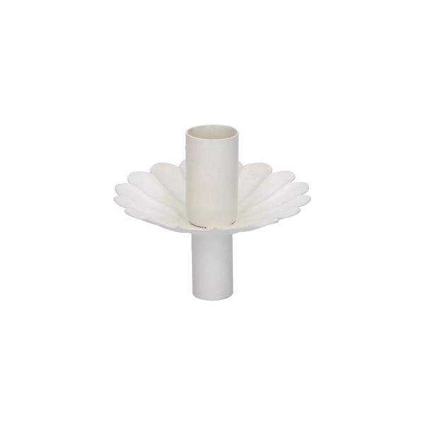 Flaschenkerzenhalter, wellenrand, ekrü, metall