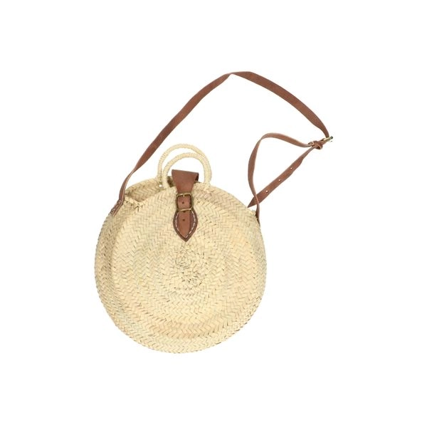 Runde tasche mit schulterriemen, palmblatt, ø 30 cm