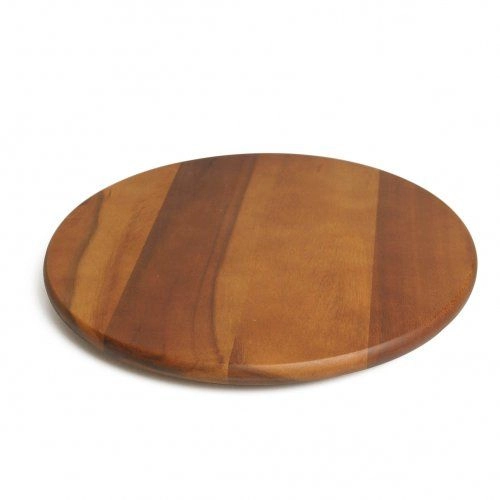 Servierplatte, drehbar, aus lackiertem akazienholz