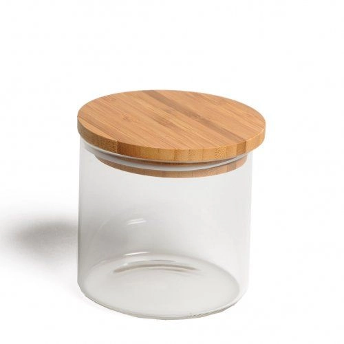 Glas mit einem deckel aus bambus, 450 ml
