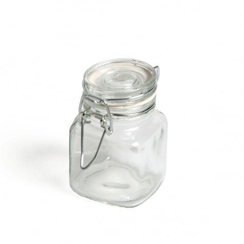 Glas mit bügelverschluss, quadratisch, 100 ml