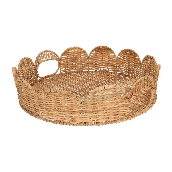 Rattantablett mit wellenrand, 40 cm