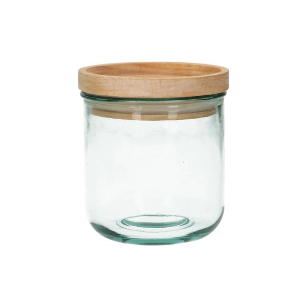 Vorratsglas mit bambusdeckel, recycelt , 350 ml