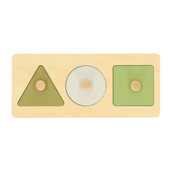 Puzzle mit dreieck/kreis/quadrat, holz