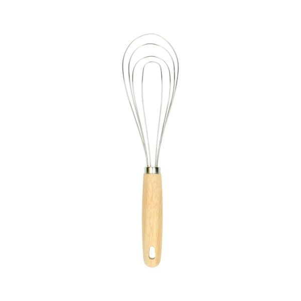 Flacher schneebesen, kautschukholz, rostfreier stahl