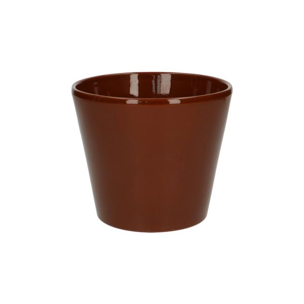 Übertopf, steingut, cognacbraun, ø 15,5 cm