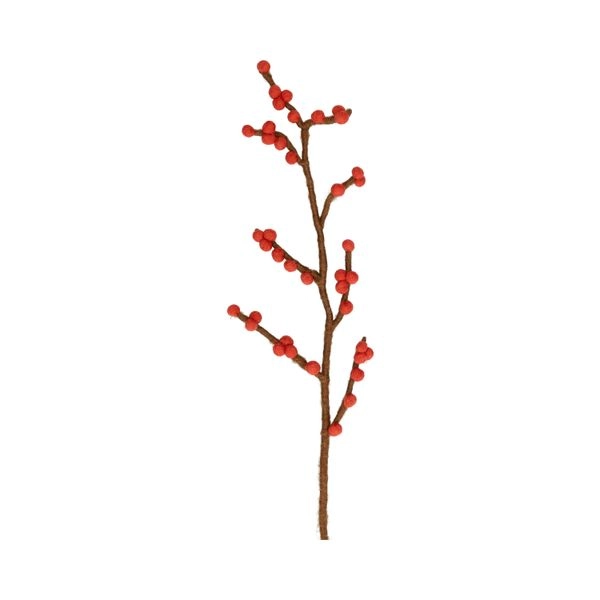 Weihnachtszweig mit roten beeren, filz, ca. 60 cm