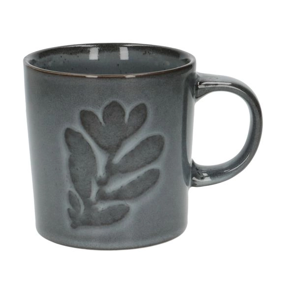 Becher, steingut, reaktive glasur, blatt, dunkelgrau, ø 10 cm